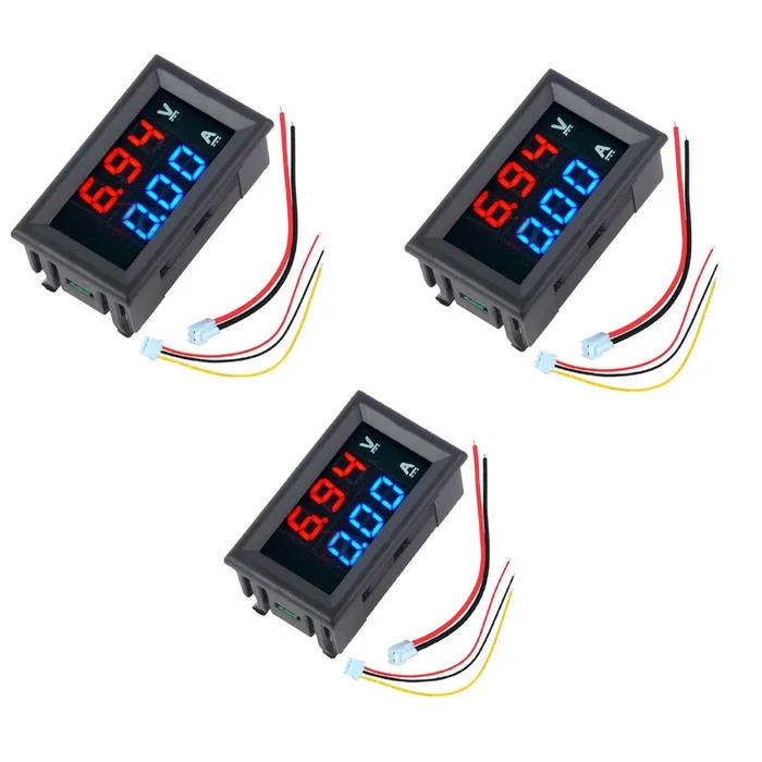 0.28 inch Digital Voltmeter Ammeter DC 100V 50A LED Amp Volt Meter (3 pcs)