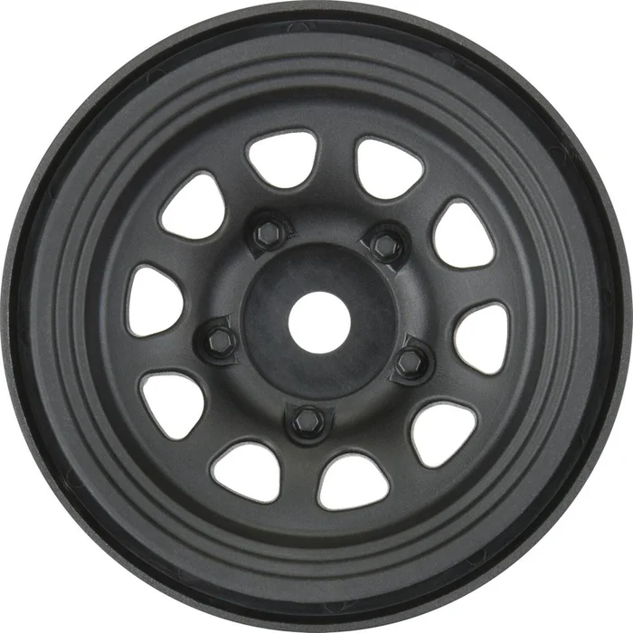 1/10 Keystone Front/Rear 1.55 12mm Rock Crawler Wheels (2) Black