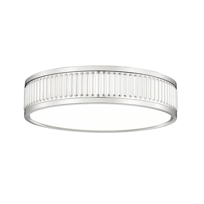 1 light flush mount in brushed nickel finish