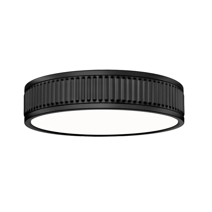 1 light flush mount in matte black finish