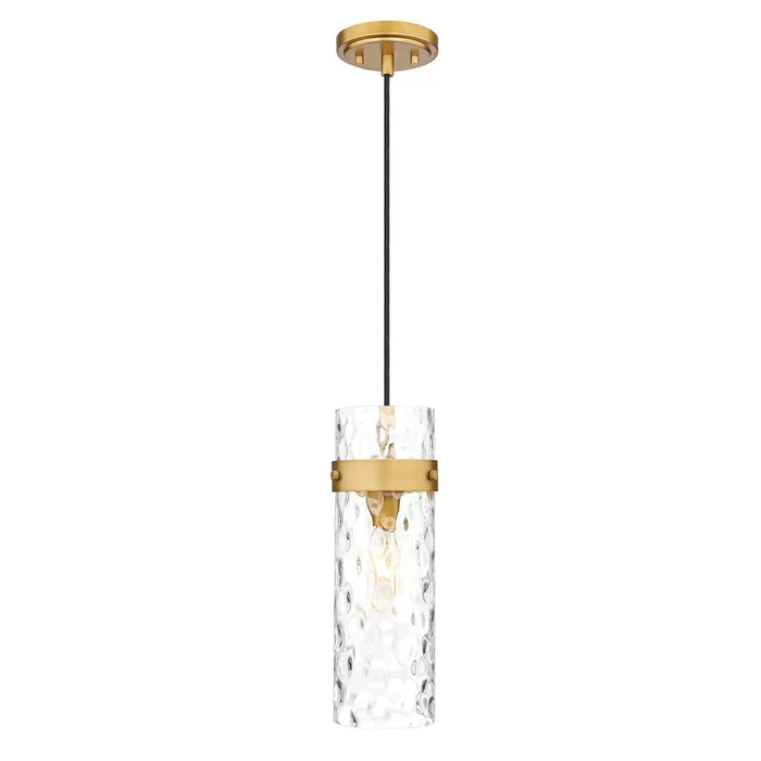 1 light pendant in rubbed brass finish
