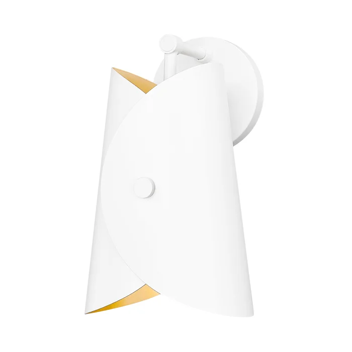 1 light wall sconce in matte white finish