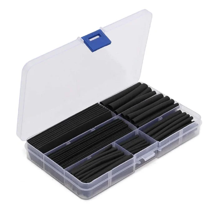 140Pcs Black Heat Shrink Tube Set