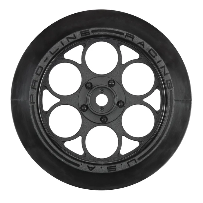 2.2/2.7 Showtime Front Runner Black Front Wheels for 1/10 Drag Car (2) (PRO280303)
