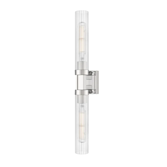 2 light wall sconce in polished nickel finish
