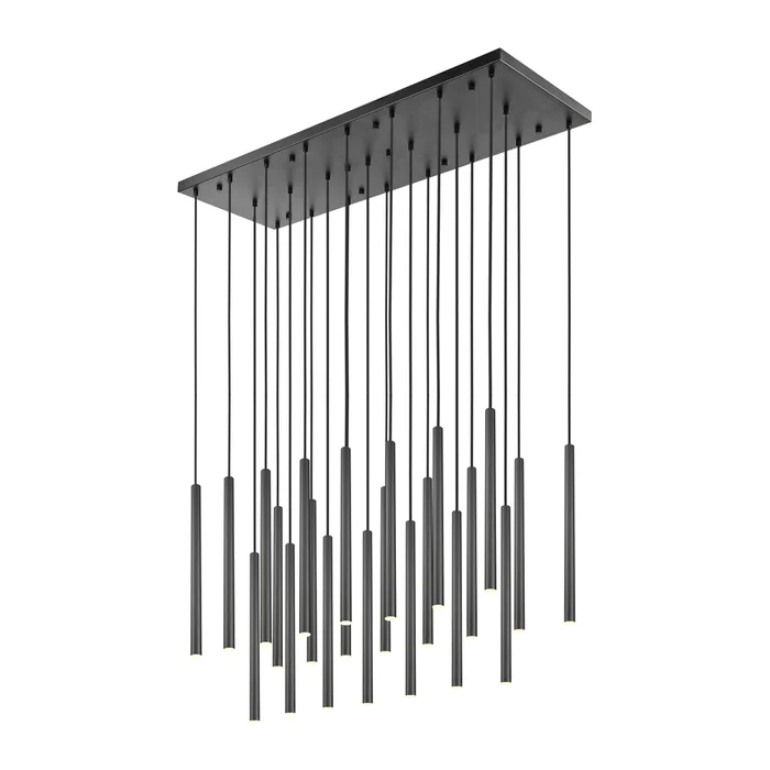 23 light linear chandelier in matte black finish