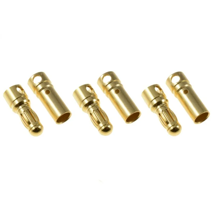 3.5mm Banana Plug Bullet Connectors (3 Pairs)