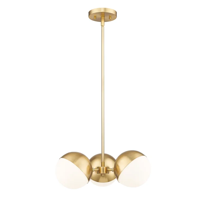 3 light chandelier in modern gold finish