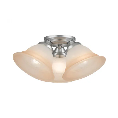 3 Light Painted Satin Nickel Flush Mount (108|40729-81)