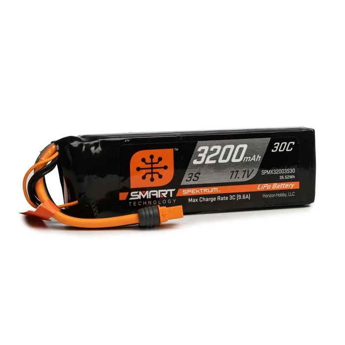 3200mah 11.1V 30C 3S Smart LiPo Battery Pack with IC3 Plug (SPMX32003S30)
