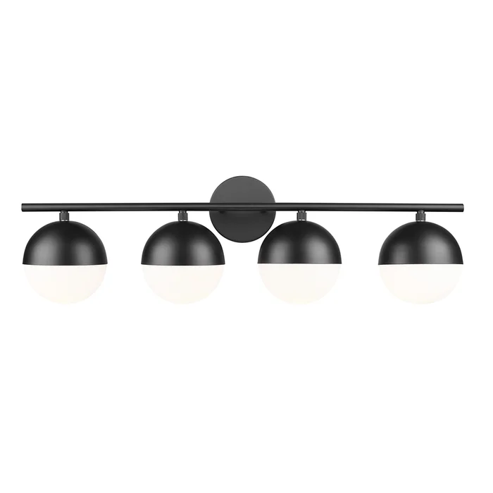 4 light vanity in matte black finish