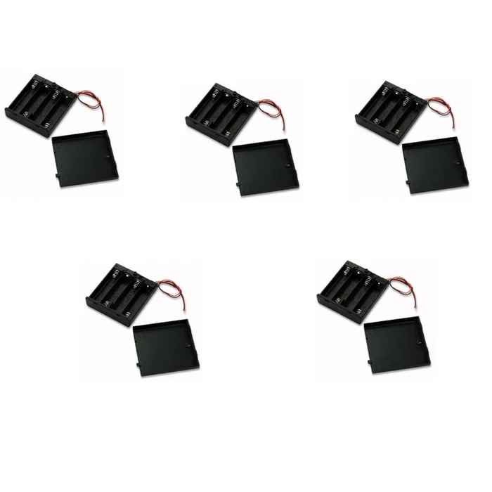 4 x 1.5V AAA battery holder with cover and On/Off Switch (5 pcs)