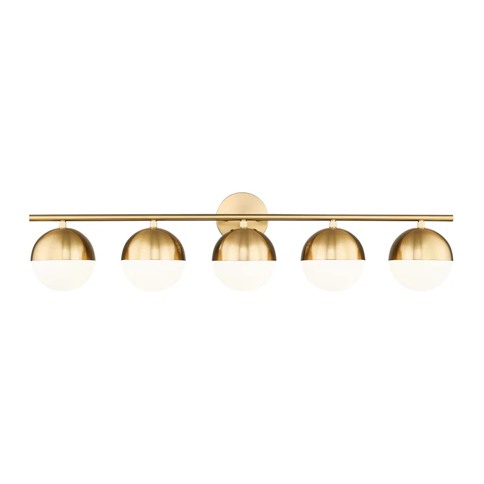 5 light vanity in modern gold finish