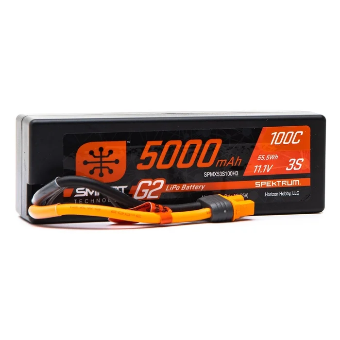 5000mAh 11.1V 100C 3S Smart G2 Hardcase LiPo Battery Pack with IC3 Plug (SPMX53S100H3)