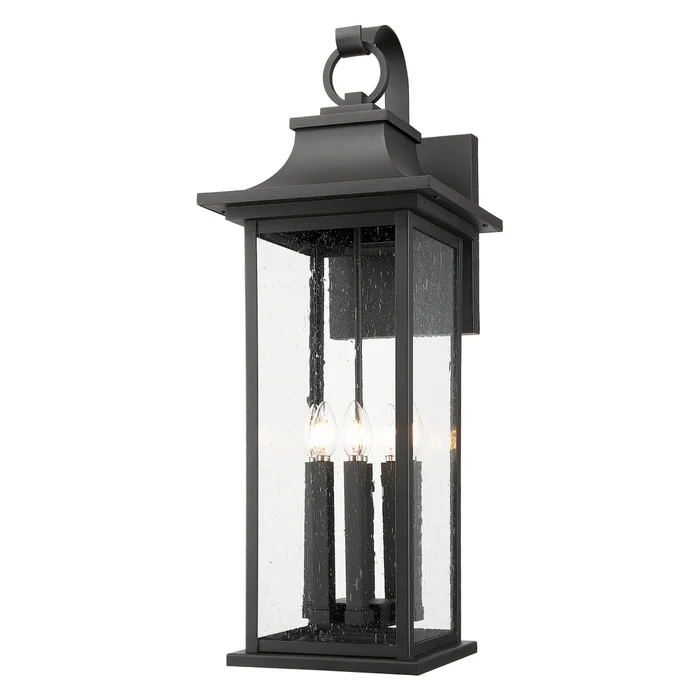 6 light outdoor wall light in black finish