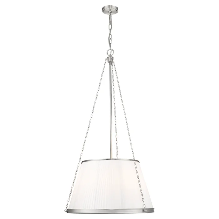 6 light pendant in brushed nickel finish
