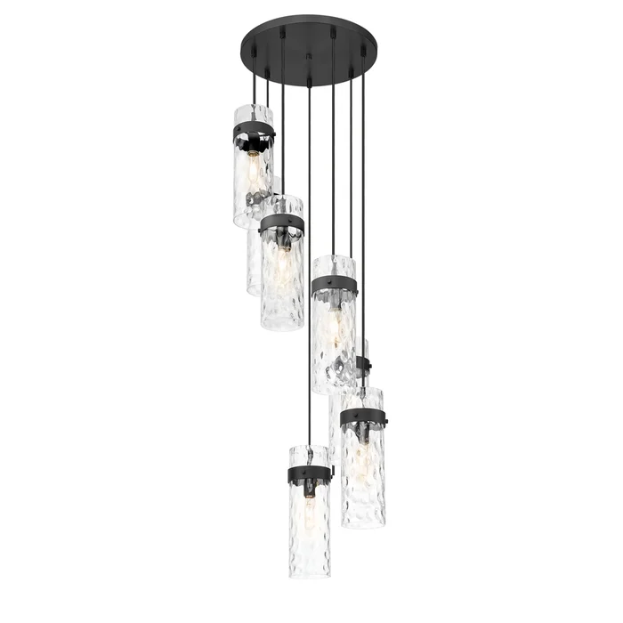 7 light chandelier in matte black finish