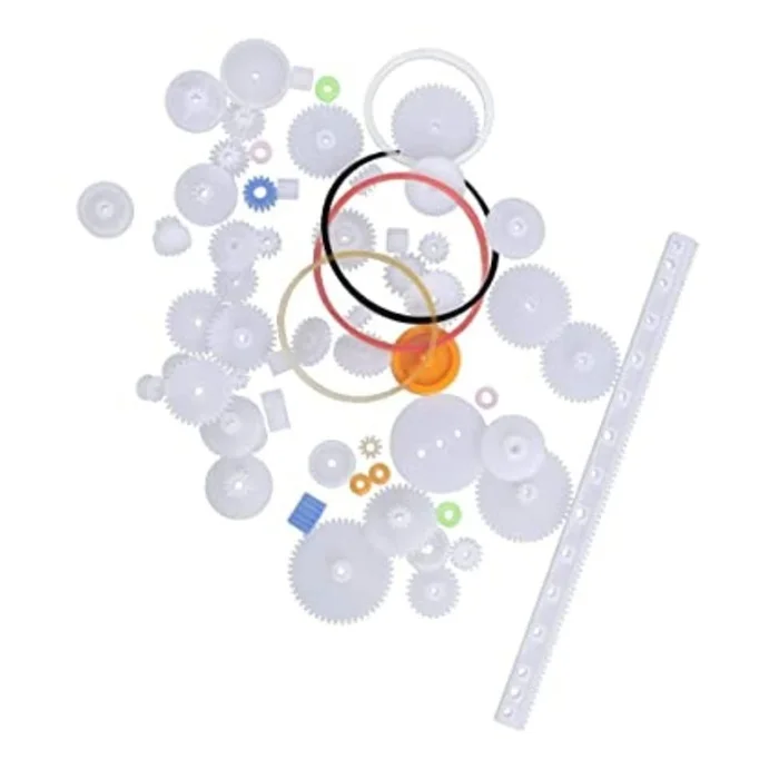 75 pcs/lot different type mini gear Plastic Crown Gear Set DIY Rack Pulley Belt Worm Single Double Gears