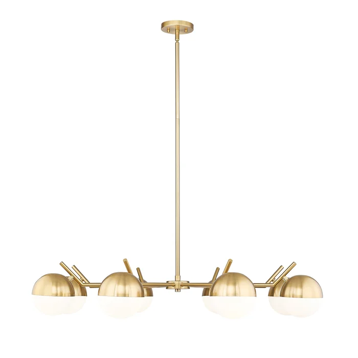 8 light chandelier in modern gold finish