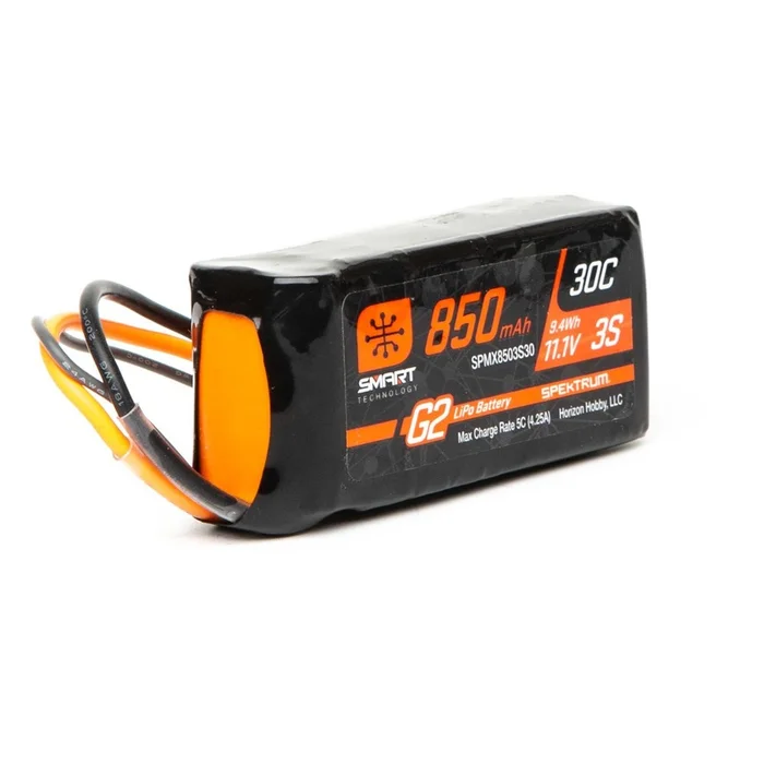 850mAh 11.1V 30C 3S Smart G2 LiPo Battery Pack with IC2 Plug (SPMX8503S30)