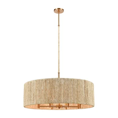 Abaca Eight Light Chandelier in Satin Brass (45|32413/8)