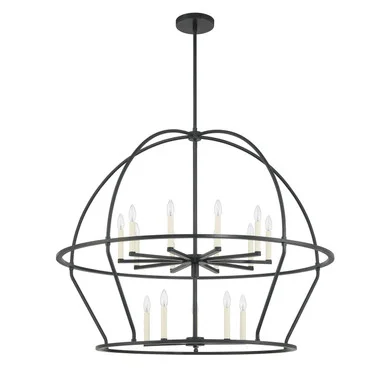 Abbott 15 Light Chandelier in Black (60|ABB-3029-BK)