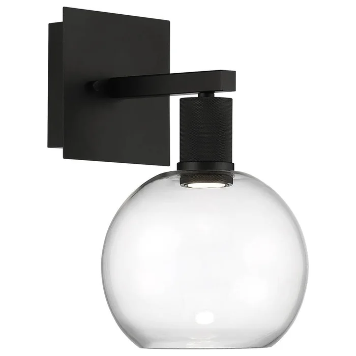Access Port Nine 1-LT Burgundy LED Wall Sconce – Matte Black – 63145LEDD-MBL/CLR