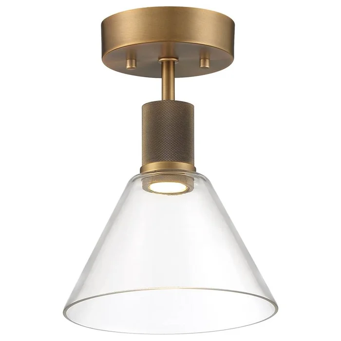 Access Port Nine 1-LT Martini LED Semi-Flush – Brushed Brass – 63146LEDD-ABB/CLR