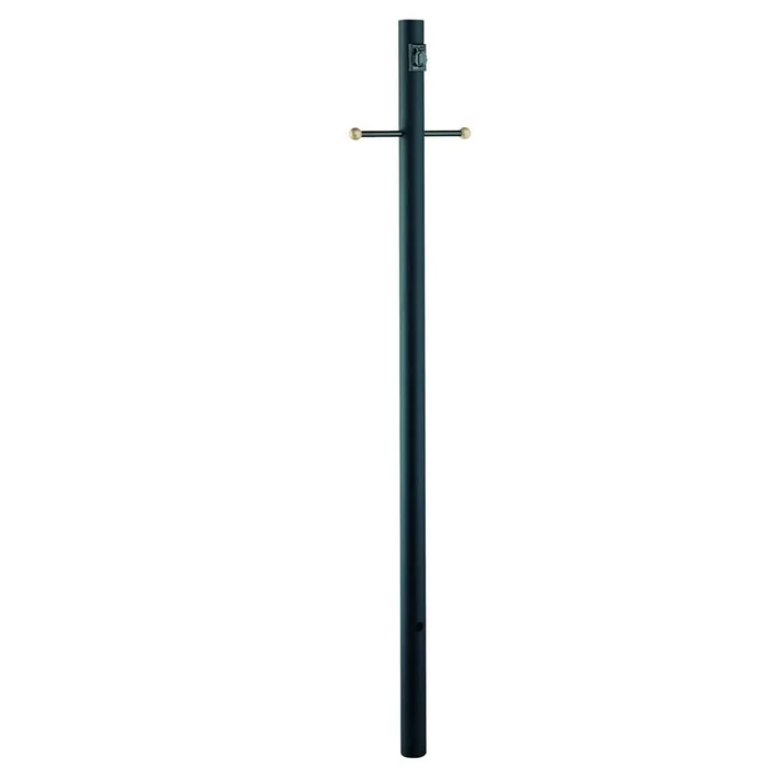 Acclaim 7-FT Direct Burial Post With Outlet And Cross Arm – Matte Black – 98BK