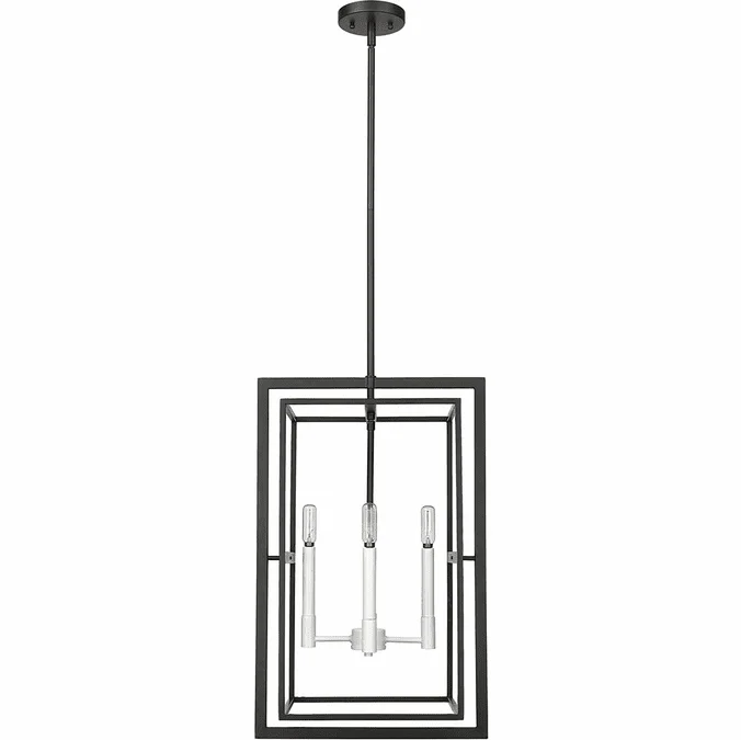 Acclaim Lighting IN20021BK Milbank Contemporary Black with White Candle Sleeves 16″ Entryway Light Fixture
