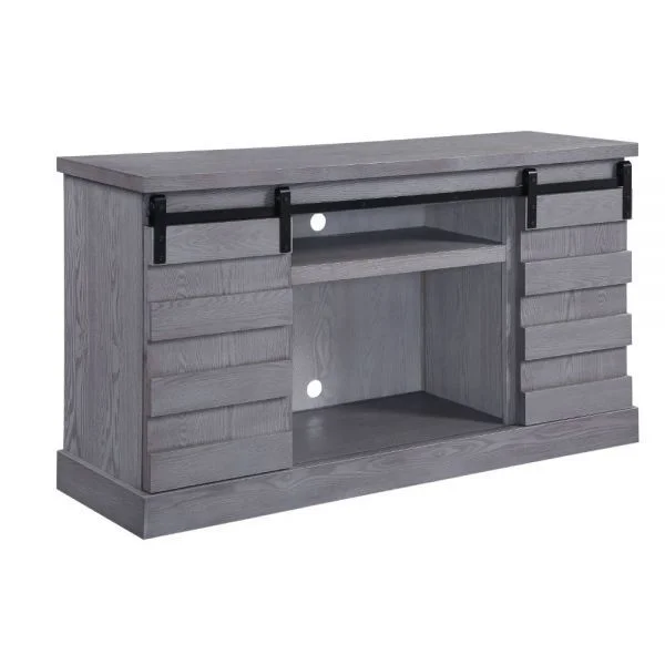 ACME Amrita TV Stand in Gray Oak 91616 EST SHIP TIME APPX 4 WEEKS