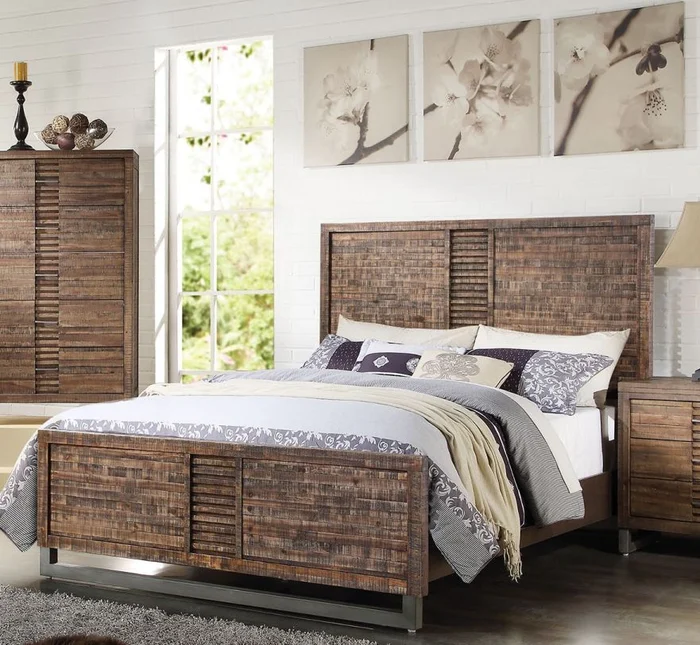 Acme Andria Queen Platform Bed in Reclaimed Oak 21290Q EST SHIP TIME APPX 4 WEEKS