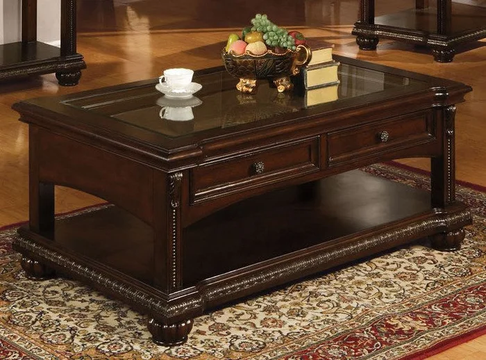Acme Anondale 2-Drawer Coffee Table in Brown Cherry 10322 EST SHIP TIME APPX 4 WEEKS