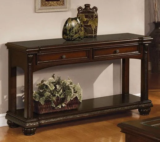 Acme Anondale 2-Drawer Sofa Table in Brown Cherry 10324 EST SHIP TIME APPX 4 WEEKS