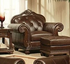 Acme Anondale Top Grain Leather Chair in Brown Cherry 15032 EST SHIP TIME APPX 4 WEEKS