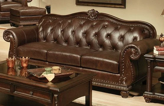 Acme Anondale Top Grain Leather Sofa in Brown Cherry 15030 EST SHIP TIME APPX 4 WEEKS