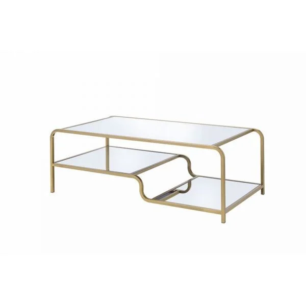 ACME Astrid Coffee Table in Gold & Mirror 81090 EST SHIP TIME APPX 4 WEEKS