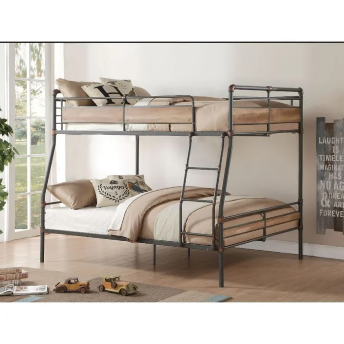ACME Brantley II Full XL/Queen Bunk Bed in Sandy Black & Dark Bronze Hand-Brushed 37735 EST SHIP TIME APPX 4 WEEKS