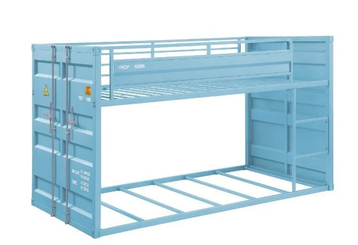 ACME Cargo Twin/Twin Bunk Bed in Aqua 37810 EST SHIP TIME APPX 4 WEEKS