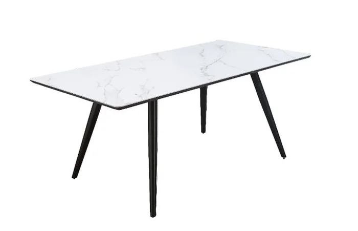 ACME Caspian Dining Table in White/Black 74010 EST SHIP TIME APPX 4 WEEKS
