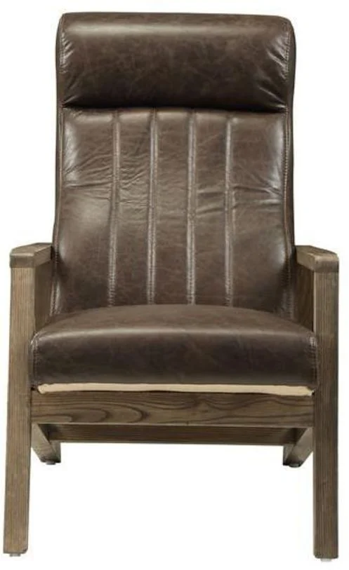 Acme Emint Accent Chair in Distress Chocolate 59534 EST SHIP TIME APPX 4 WEEKS