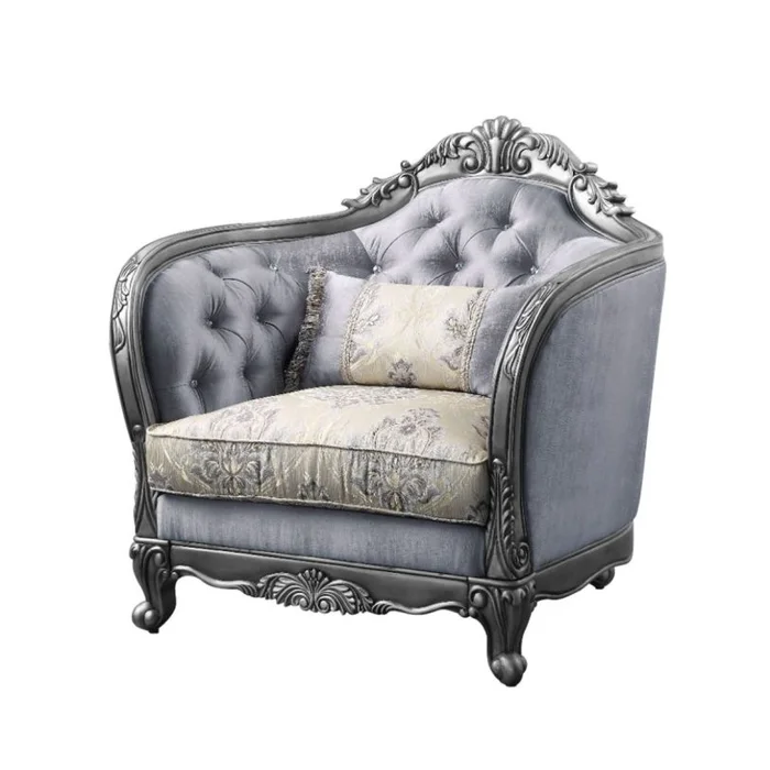 Acme Furniture Ariadne Chair in Platinum 55347 EST SHIP TIME APPX 4 WEEKS