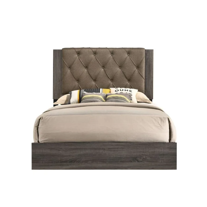 Acme Furniture Avantika King Panel Bed in Rustic Gray Oak 27677EK EST SHIP TIME APPX 4 WEEKS