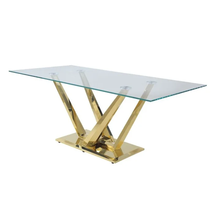 Acme Furniture Barnard Dining Table in Mirrored Gold DN00219 EST SHIP TIME APPX 4 WEEKS