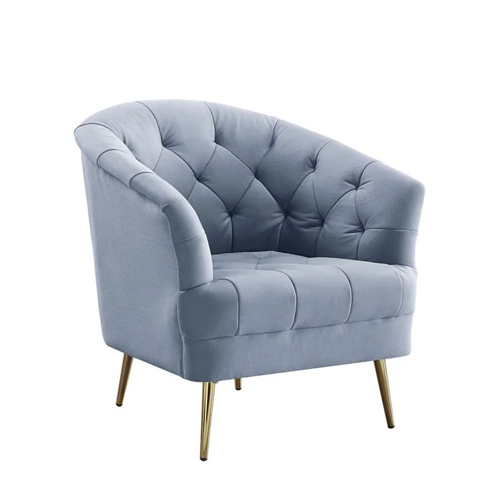 Acme Furniture Bayram Chair in Light Gray Velvet LV00208 EST SHIP TIME APPX 4 WEEKS