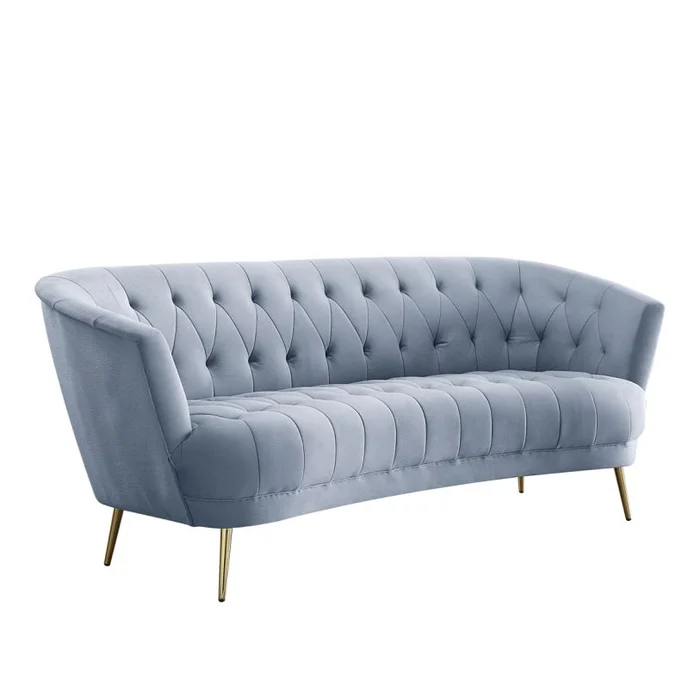 Acme Furniture Bayram Sofa in Light Gray Velvet LV00207 EST SHIP TIME APPX 4 WEEKS