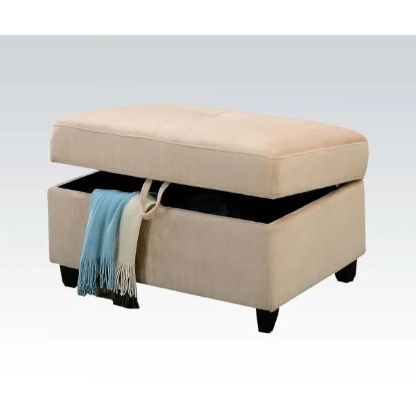 Acme Furniture Belville Ottoman in Beige 52708 EST SHIP TIME APPX 4 WEEKS
