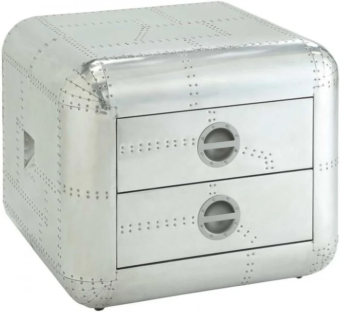 Acme Furniture Brancaster End Table in Aluminum 82182 EST SHIP TIME APPX 4 WEEKS