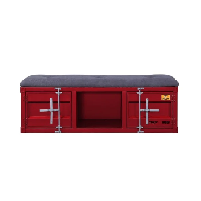 Acme Furniture Cargo Bench in Red 35956 EST SHIP TIME APPX 4 WEEKS