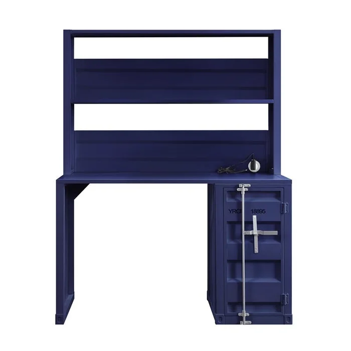 Acme Furniture Cargo Computer Desk & Hutch in Blue 37907 EST SHIP TIME APPX 4 WEEKS